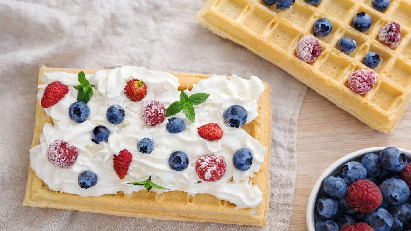 gofry bez mleka 1 Chrupiące gofry