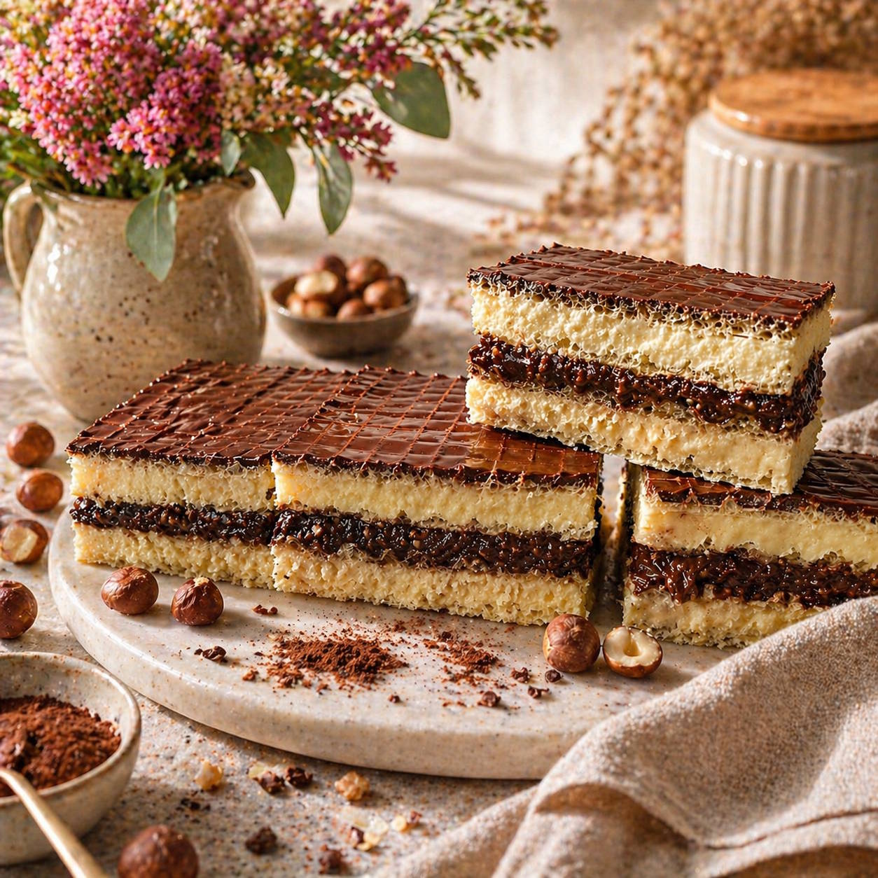 wafle z orzechami